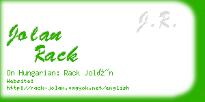 jolan rack business card